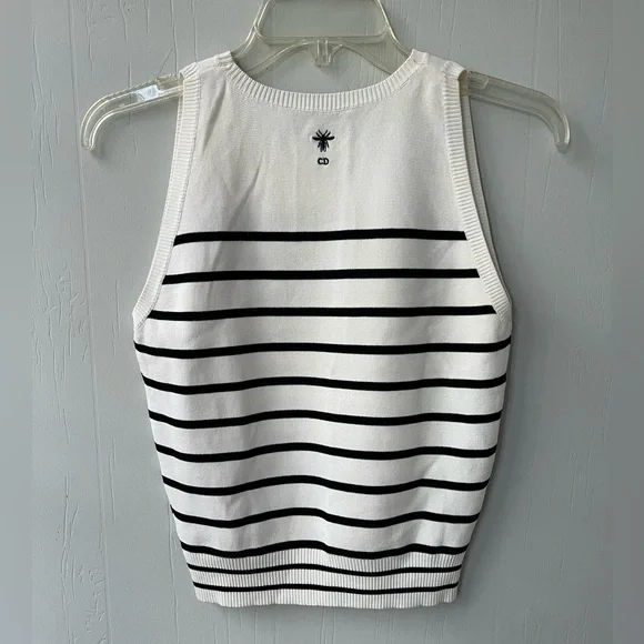 Christian Dior Silk/Cotton Striped Vest (US 8) - Picture 6 of 13
